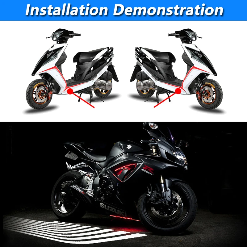 Motorcycle Angel Wing 12V Led Lamps For Universal Modified Moto Tail Lights Laser Welcome Brake Taillights Blubs led bulb motorcycle led lights motorcycle accessories