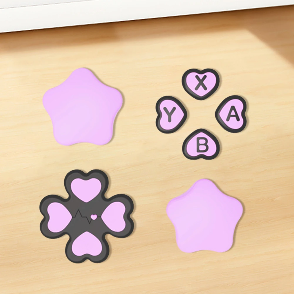 Cute D-Pad Button Caps Silicone Thumb Grips Set ABXY Key Buttons Sticker for Nintendo Switch2 Joy-Con