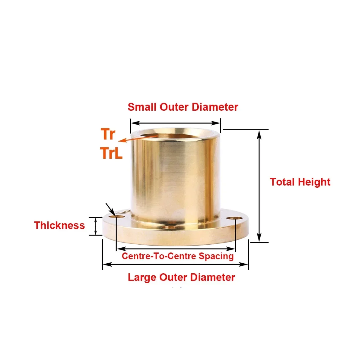 All Copper Round Flange t Trapezoidal Screw Nut Positive Thread Reverse Thread Tr8 Tr10 Tr12 Tr14 Tr16 Tr18 Tr20 square hook screw sleeve flange bearings welded nut