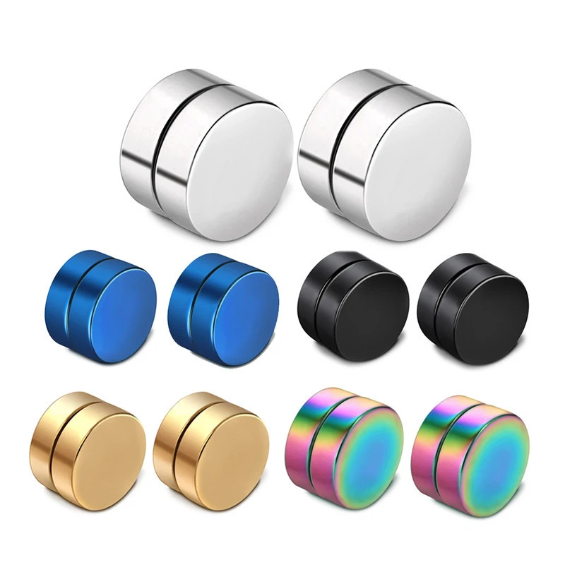 Clip Earrings 1Pair Fashion Magnetic Non Piercing Fake Gift for Men Women Jewelry
