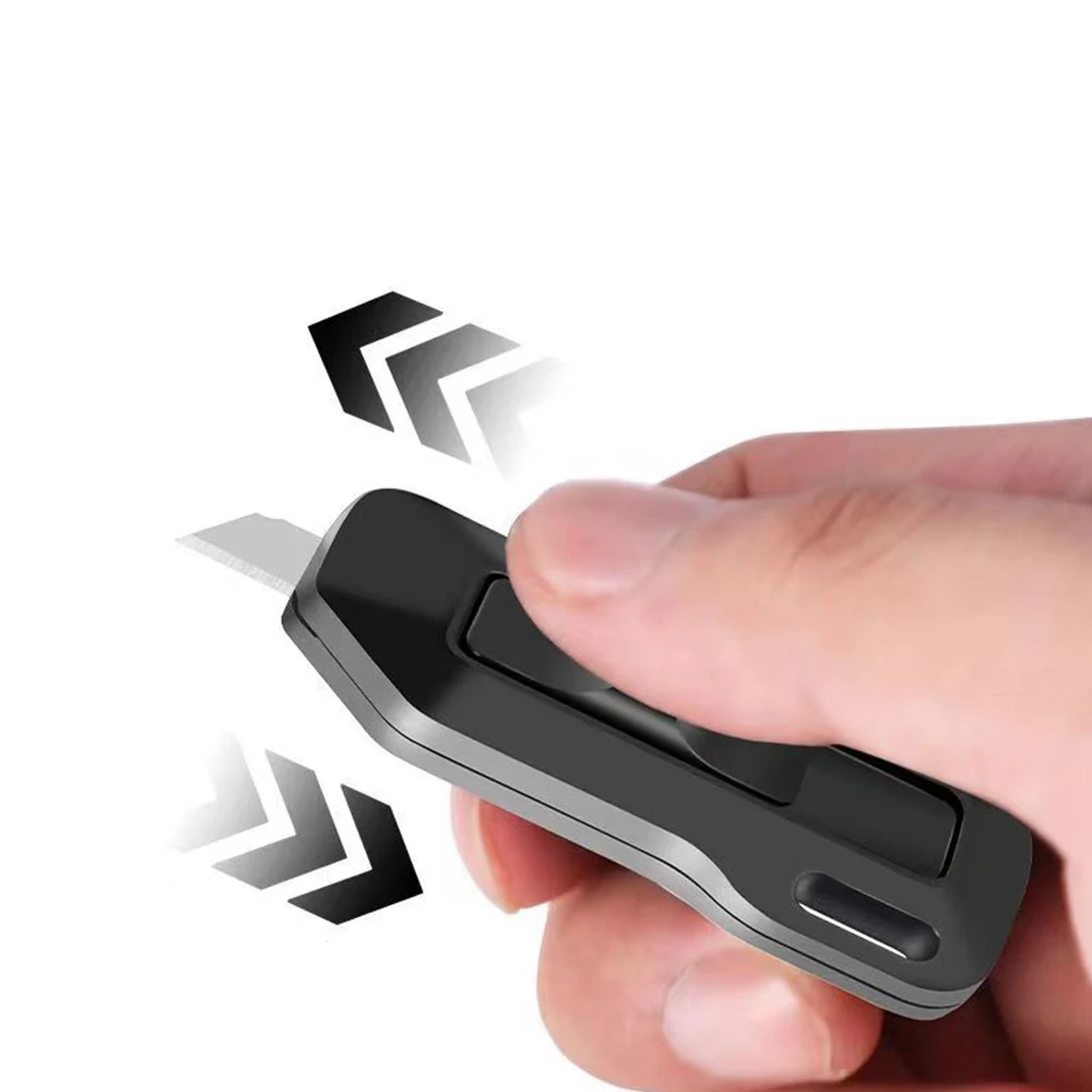 Mini Carbon Steel Blades Box Cutter Retractable Snap-Off Utility Knife Cutting Tools Package Opener Auto-Lock