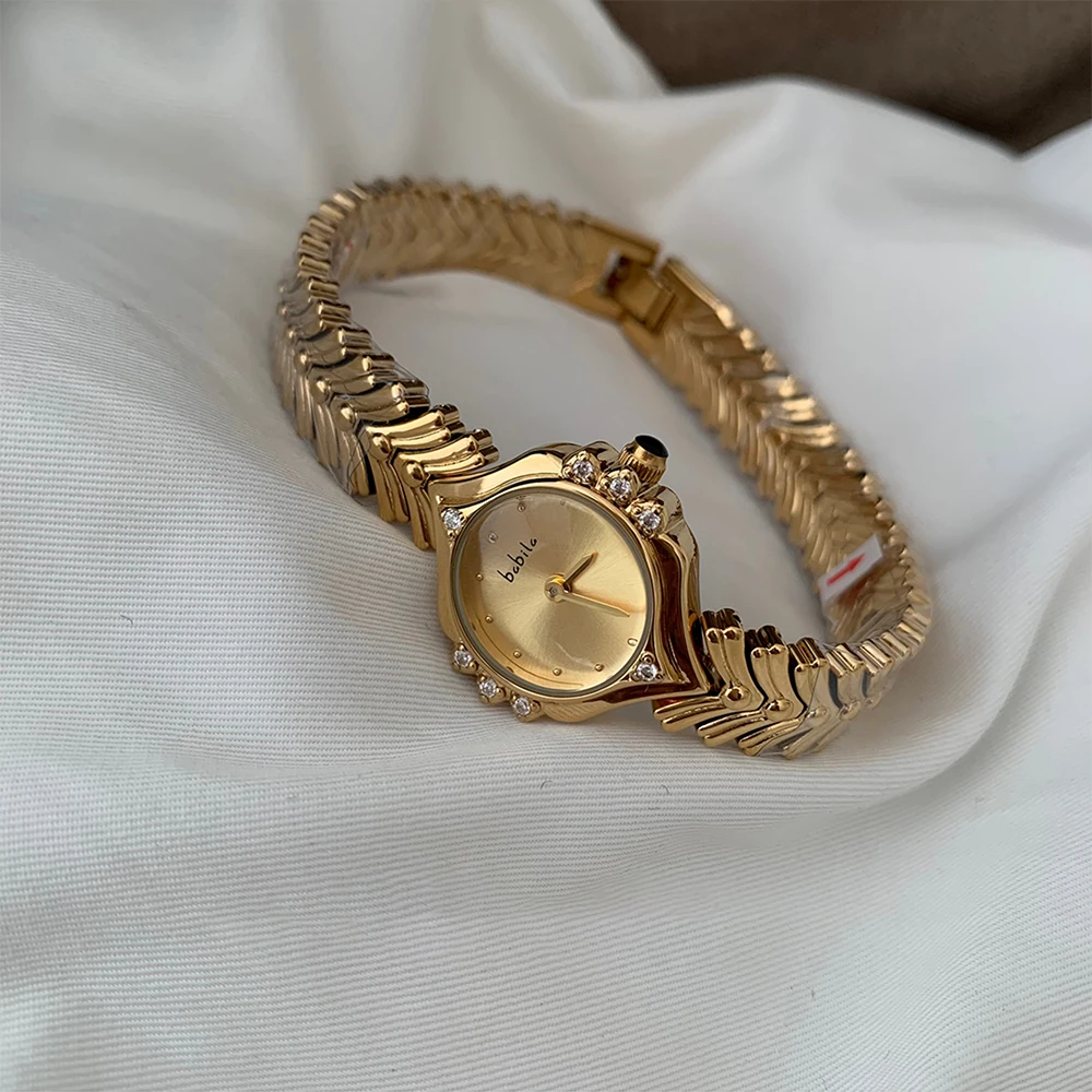 Fashion Temperament Minimalism luxury with Rhinestone quartz Watch For women's girl Student gift  Women's accessories