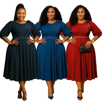 Abiti africani per le donne Elegante 2025 Dashiki Autunno Estate Abito longuette Donna Abbigliamento tradizionale africano S-2XL Abito Ankara 1