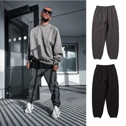 Mens Cotton Sport Pants Hip Hop Joggers Thick Style Dark Grey Black Loose Running Kanye Trousers Training West Sweatpants