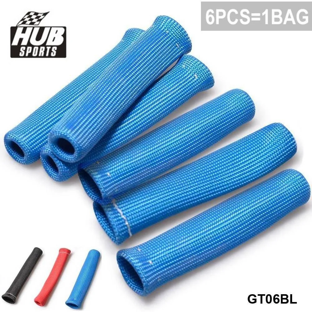 HUB Sports 6cyl Heat Protector Sleeve Sleeving Spark Plug Wire Boot For TOYOTA SUPRA JZA80 2JZ-GTE TURBO VVTI 97-02 FL HU-GT06