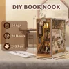 Cutebee Book Nook DIY 3D Wooden Puzzle Kit Bookshelf Miniature Anime Building Dollhouse Alley Bookend Toys Gifts Home Decoration 2