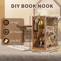 Cutebee Book Nook DIY 3D Wooden Puzzle Kit Bookshelf Miniature Anime Building Dollhouse Alley Bookend Toys Gifts Home Decoration 2