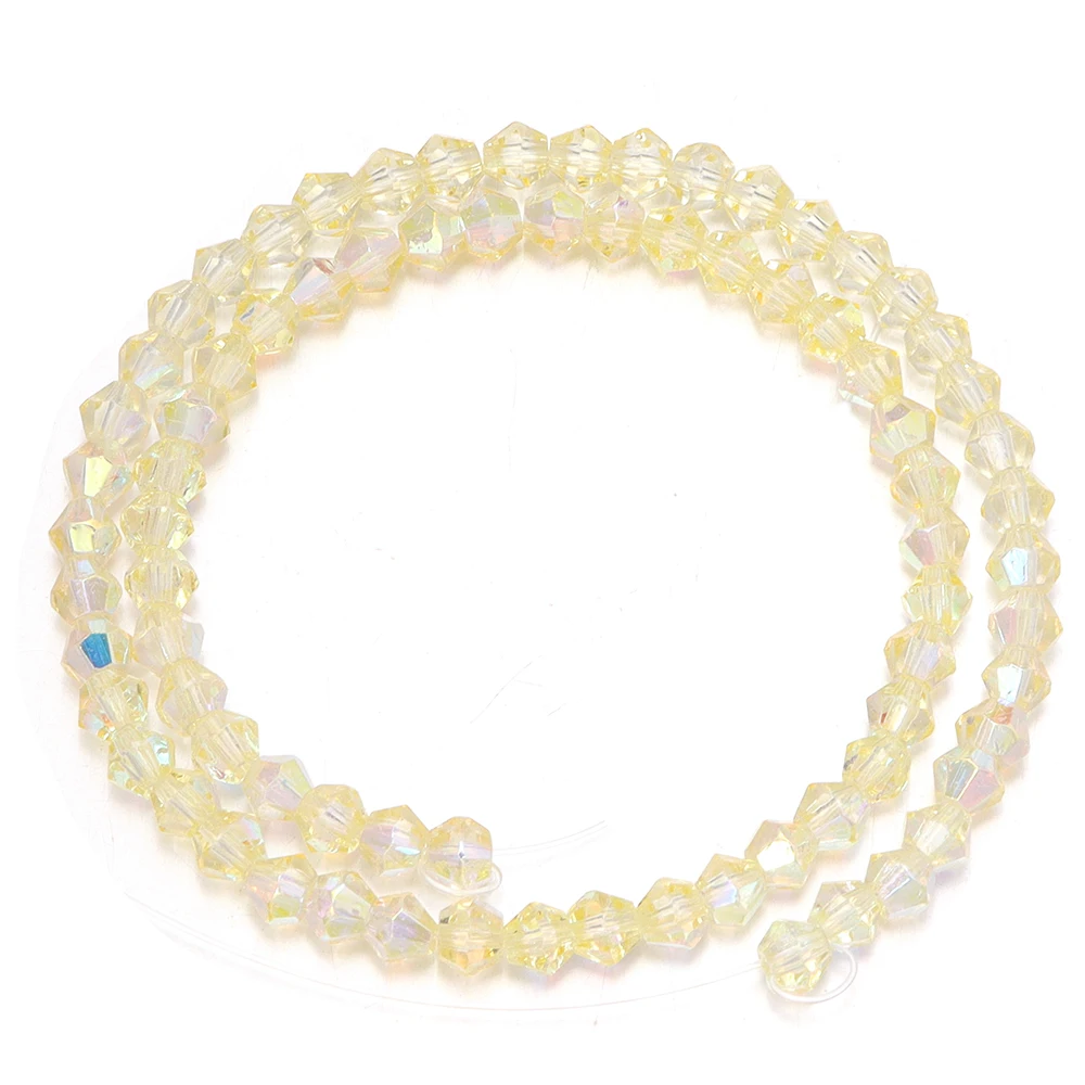 4mm Rainbow Bicone Crystal Beads - Faceted AB Color Sparkling Glass