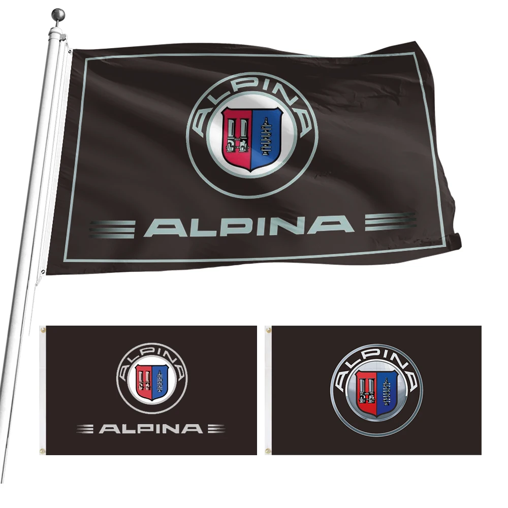 자동차 레이싱 장식용 알피나 깃발, 폴리에스터, 야외 가정 맞춤 제작 가능, 90x150cm, 3x 5FT 배너 