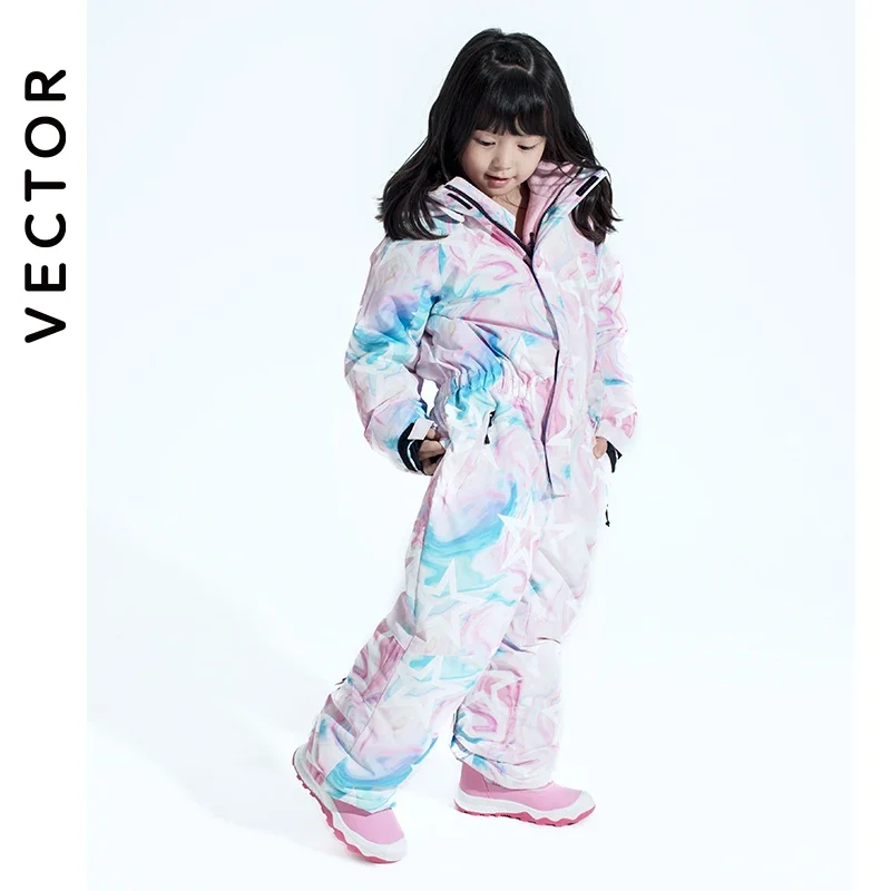 -30 Degree Children Ski Jumpsuit Winter Snowboard Jacket Boys and Girls Outdoor Snow Suits Warm Waterproof Kids Ski Jacket