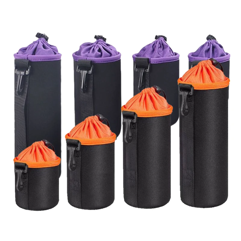 Waterproof Camera Lens Bag Drawstring Bag For Canon Sony Nikon DSLR Camera Lens Accessories Case with Hook