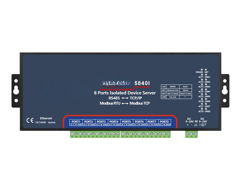 

Сервер последовательного порта с 8 портами RS232/485 на Ethernet ZLAN5843A/ZLAN5840I
