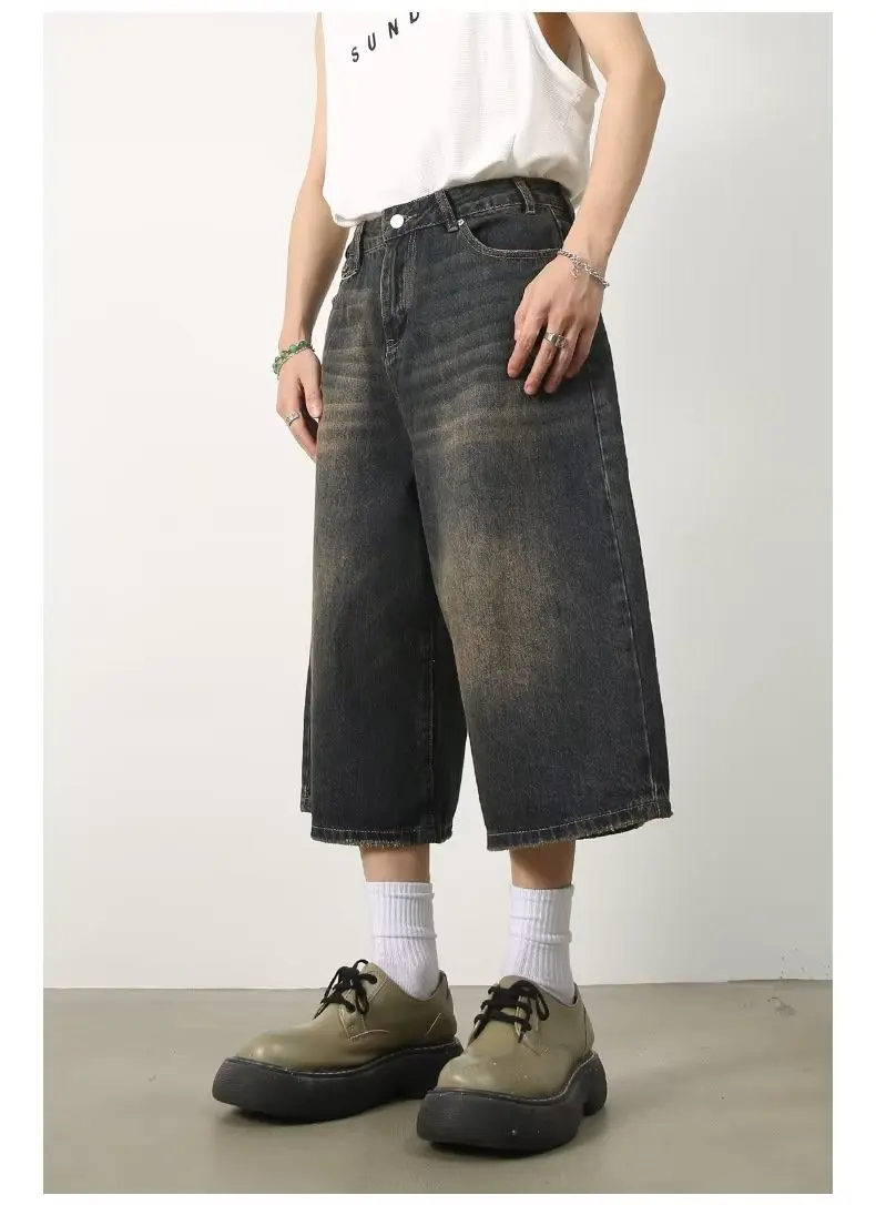 

Solid Vintage Loose Jorts Jeans Y2k Streetwear Oversize Shorts Denim Pants Korean Fashion Baggy Grunge Trouser Summer Neutral