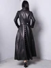 New Arrival Long Leather Trench Coat for Women Plus Size