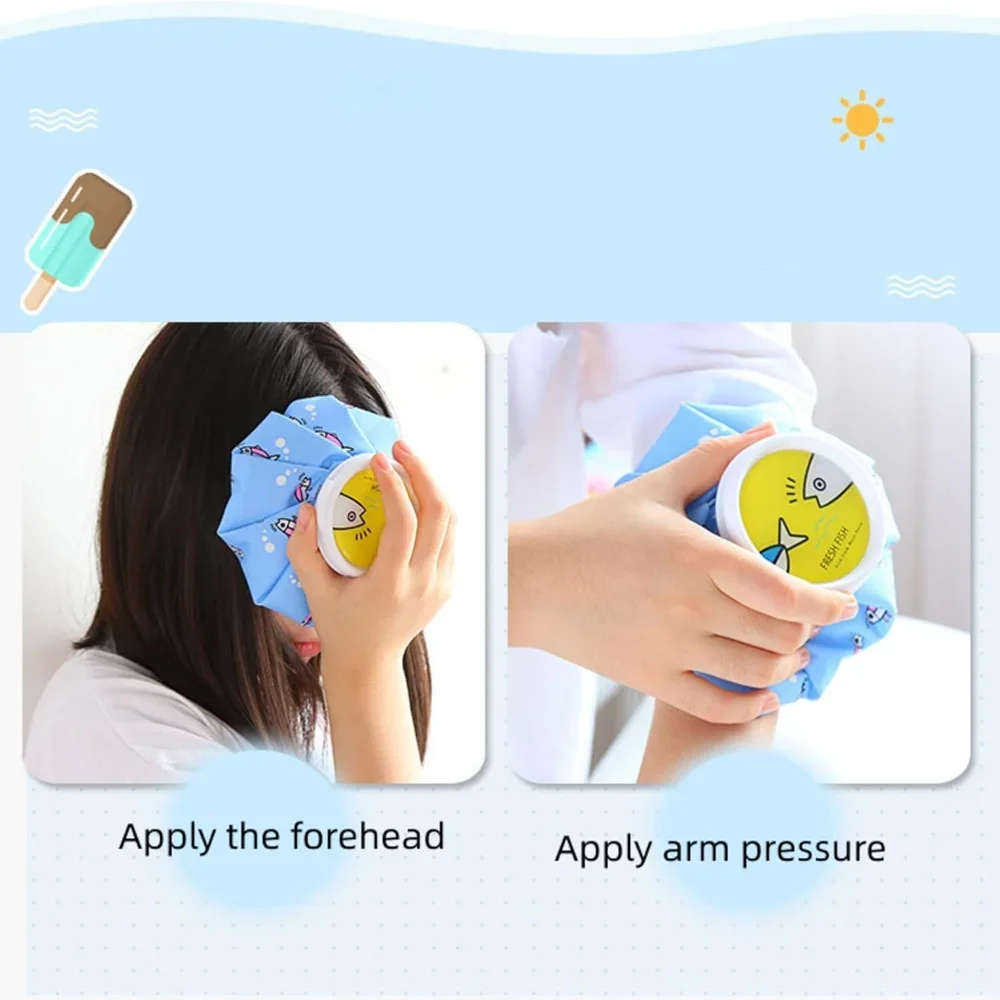 Ice Pack Small Ice Bag for Injury Reusable Fillable Bag with Wide Mouth Hot Water Pain Relief Swelling Bruises Sprain