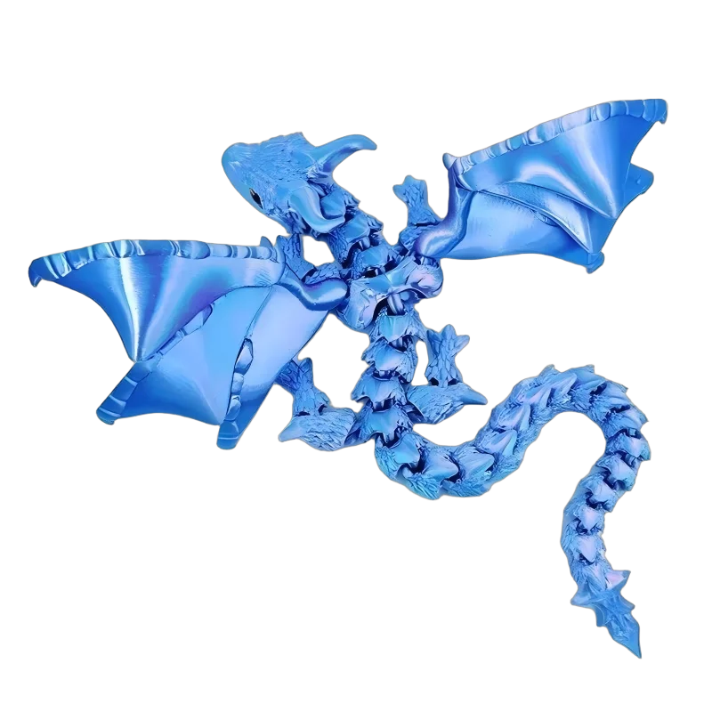 30cm 3D Printed Dragon with Double Horned Figurine Wings Ideal for Car Ornament, Home & Car Decor, Living Room Flying Dragon Toy