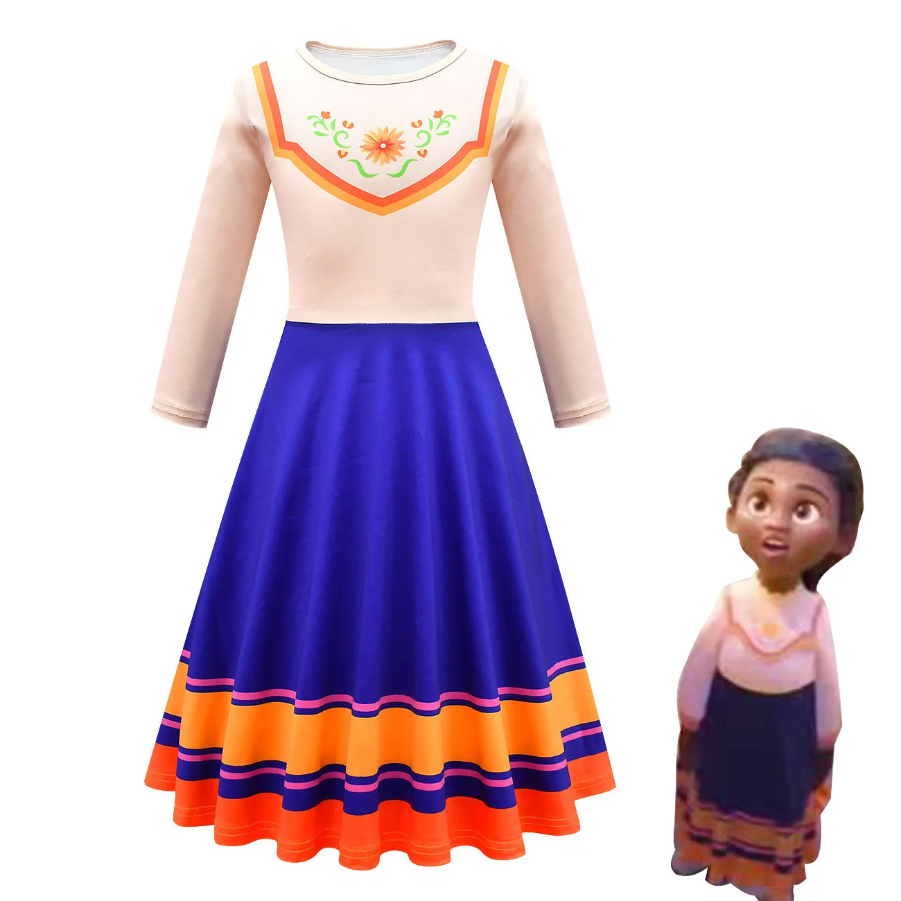 Nuovo Film Encanto Mirabel Madrigal Cosplay Costume Girls Fancy Dresses For Carnival Halloween Princess Dress Abbigliamento Natalizio