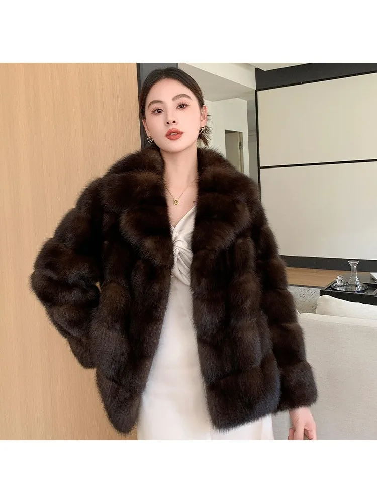 Woman Clothing  2023 New Artificial Fur Mink High-end Mink Coat Autumn and Winter Thickened Warm Fashionable Artificial Fur