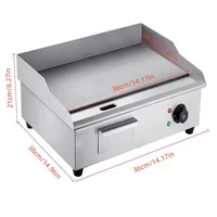 28" Commercial Electric Griddle 110V 3000W Electric Countertop Griddle Non-Stick Restaurant Teppanyaki Flat Top Grill Stainless 2