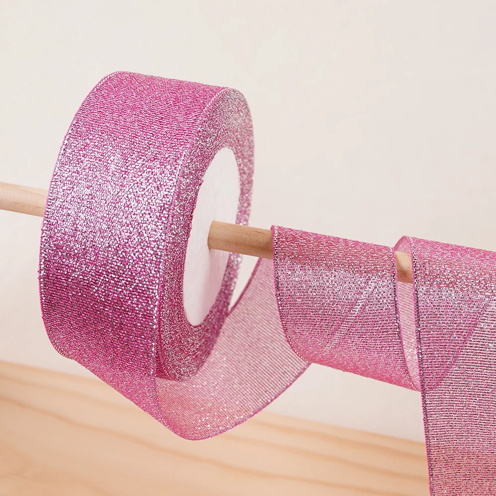 Glitter Ribbon Roll – 40mm, 22 Meters for DIY Crafts, Weddings, and Sewing Projects