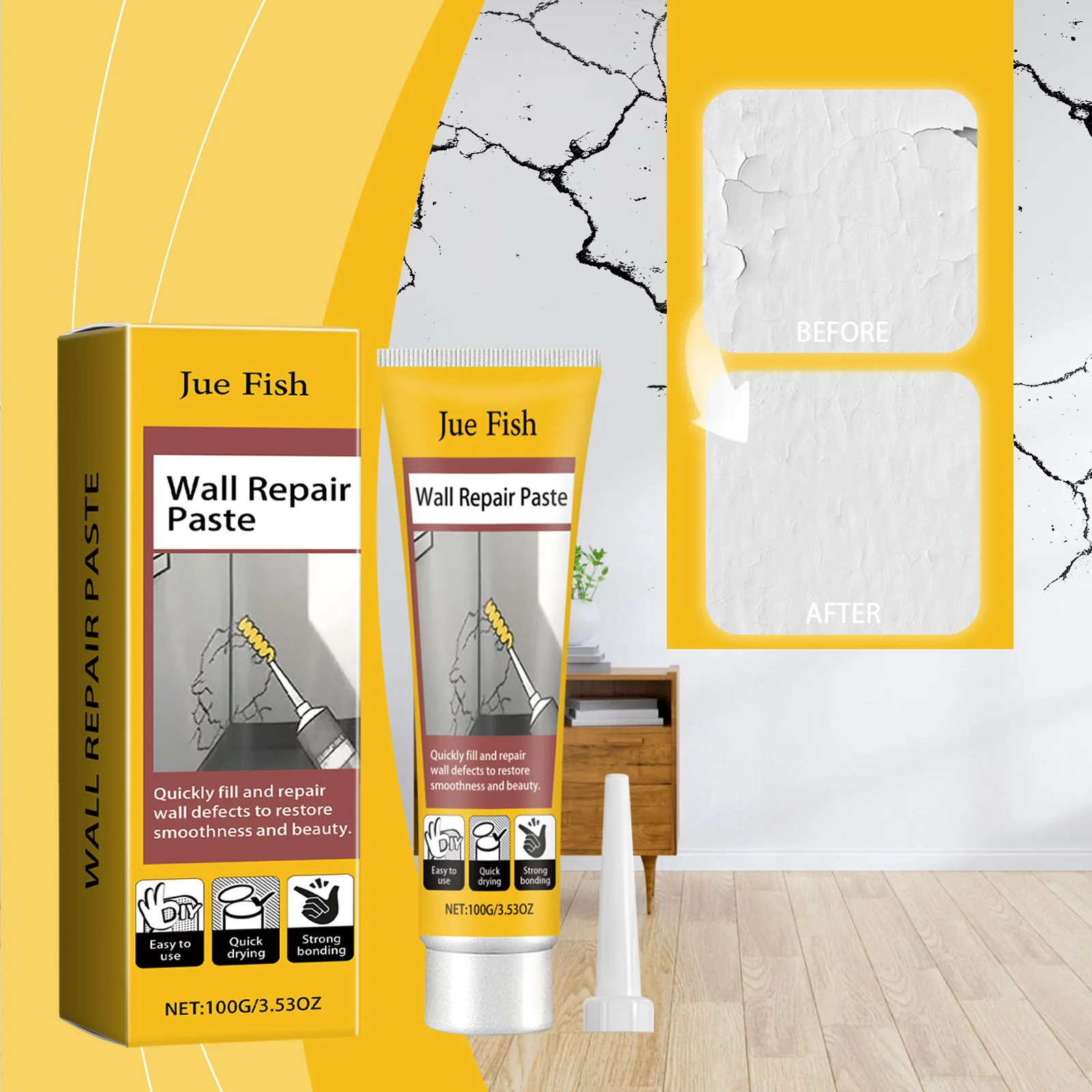 Wall crack repair cream Wall damage Scratch dent Crack staple hole repair wall paste