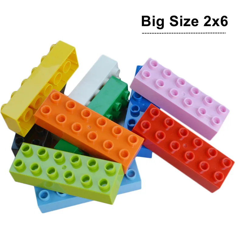 Big Size Brick 2x6 Educational Building Blocks Large Bricks Compatible