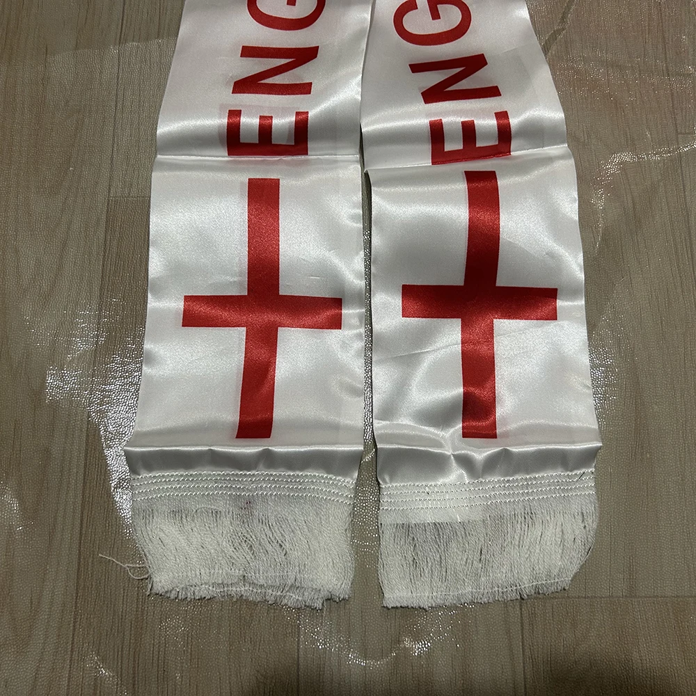 England Scarf 14x135cm Double-sided Printed England Flag Satin Scarf Suitable for 2026 world cup Sports Event - Image 3