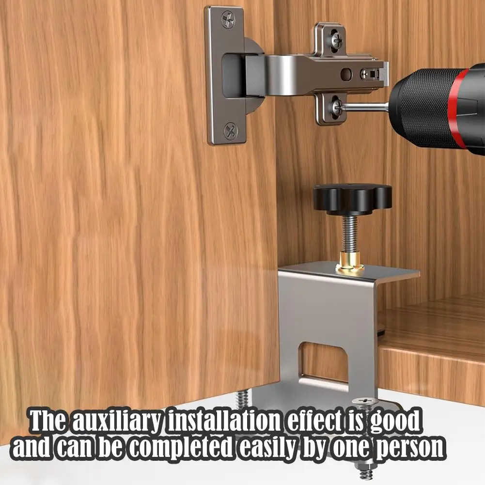 Floor Cabinet Door Install Fixing Clamp Upgrade Cupboard Wood Panel Mounting Jig Woodworking Hidden Door Mounting Support Clamp