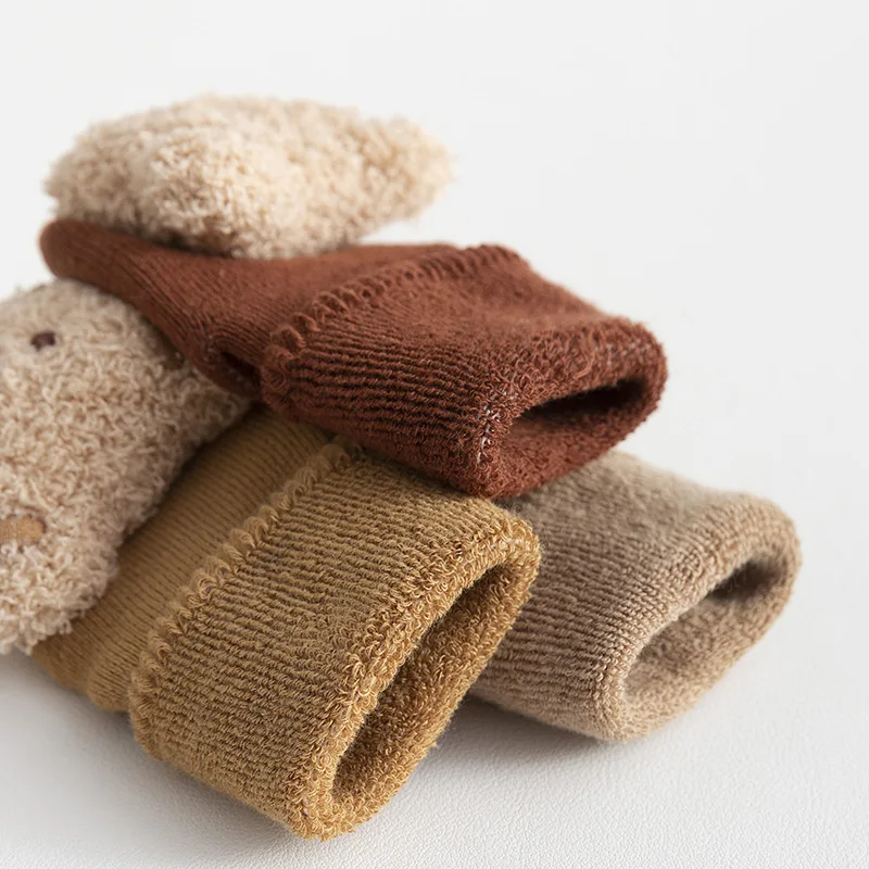 Kids Socks Cartoon Bear Baby Socks Girls Boys Anti Slip Soft Warm Winter Autumn Toddler Indoor Floor Thicken Socks For Kids