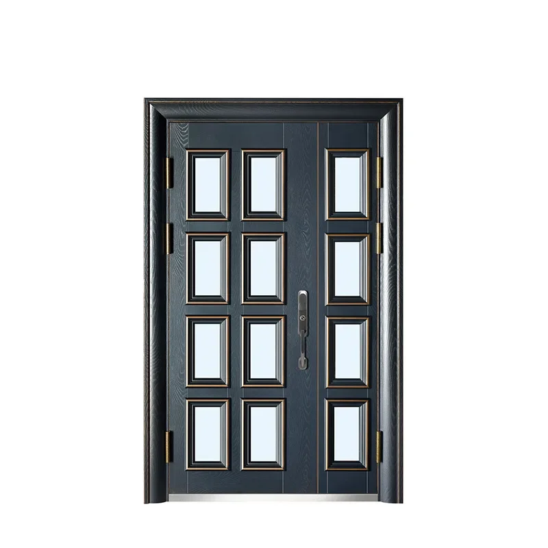 

Exterior Modern Doors Iron Luxury Entrance Door Exterior Main Bulletproof Cast Security Aluminium Security Steel Gate Custom