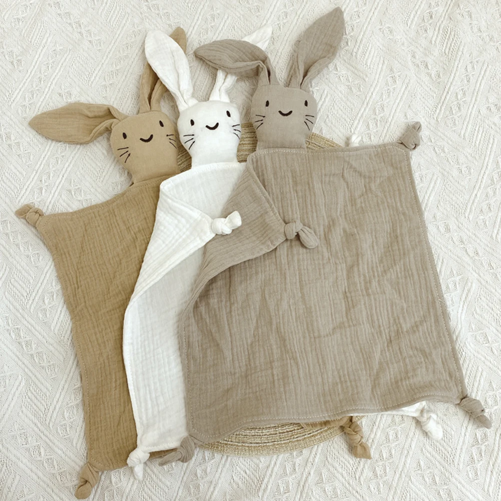 

Слюнявчики для новорожденных, слюнявчик, детское мягкое Марлевое успокаивающее полотенце, милый кролик, игрушка для сна, куклы, Хлопковое одеяло