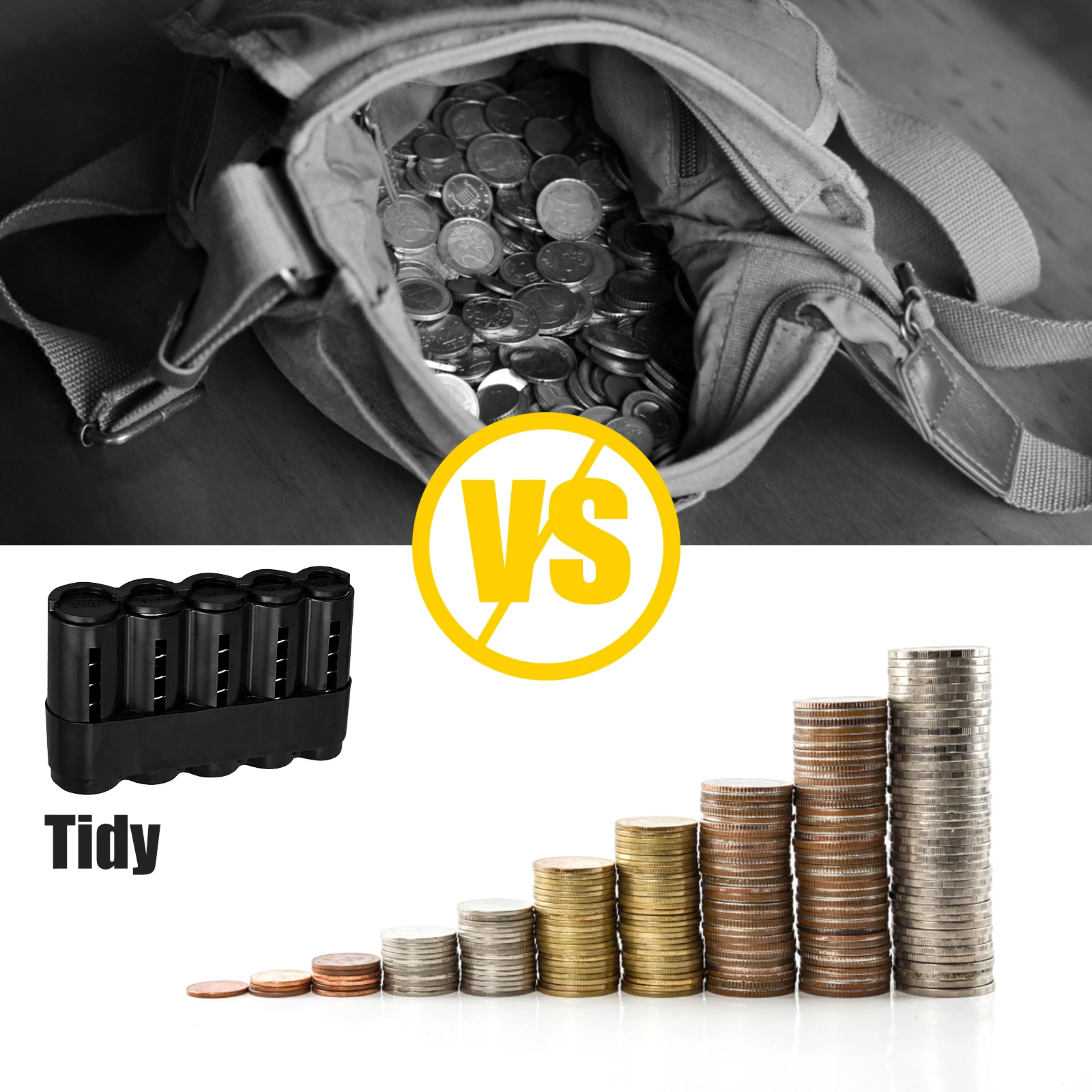 Plastic Euro Coins Storage Box Classifier Coins Dispenser Coin Purse 5 Denominations Of Money Box For Cashiers Accountants