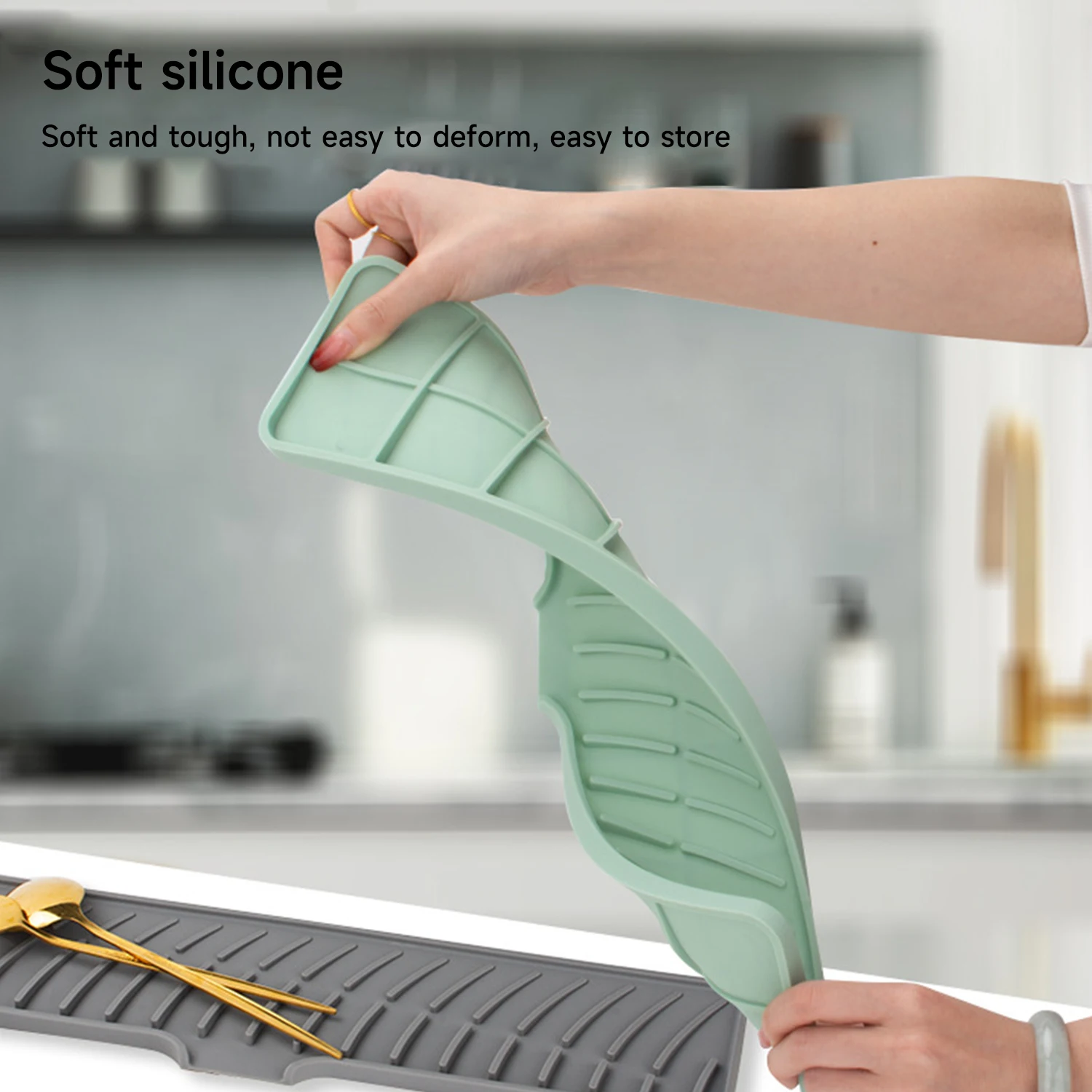 Kitchen faucet splash pad silicone sink faucet splash guard mat sponge drain pad countertop protector for bath kitchen gadgets kitchen splash guard kitchen sink pad kitchen faucet pad