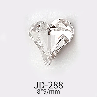 Chic Rhinestone Love Heart & Butterfly Nail Art Charms Set - 10PCS
