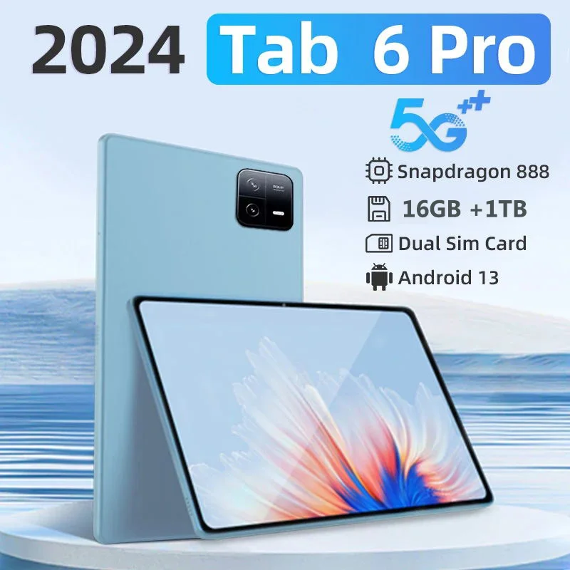 

2024 Original Pad 6Pro Snapdragon888 4K 11inch HD Screen 16GB+1TB Global TabletPC Android13 10000mAh Dual Sim 5G WIFI Tab MI
