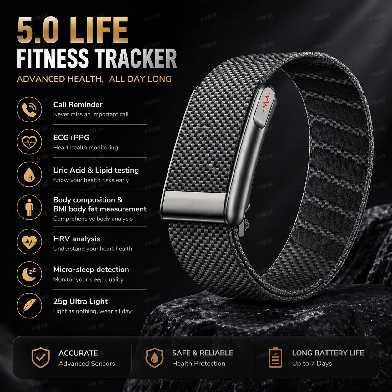Advanced Fitness Tracker Smart Bracelet with Health Monitoring Features