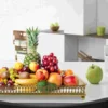 1pc Muslim Painting Eid Metal Plate Square Service Tray Party Supplies (Golden) Service Plate Eid Tray 5