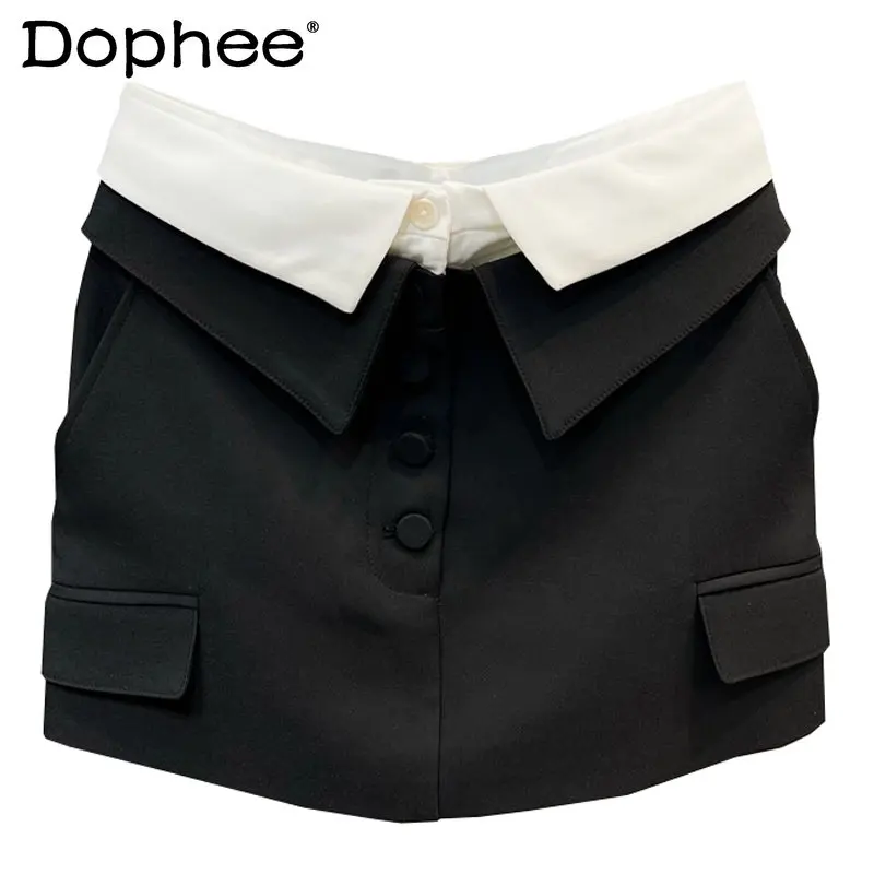 Hepburn Style Black High Waist Short Skirt Women 2023 New Spring Hot ...
