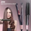 2 in 1 Hair Straightener And Curler Twist Straightening Curling Iron Professional Negative Ion Fast Heating Styling Flat Iron 1