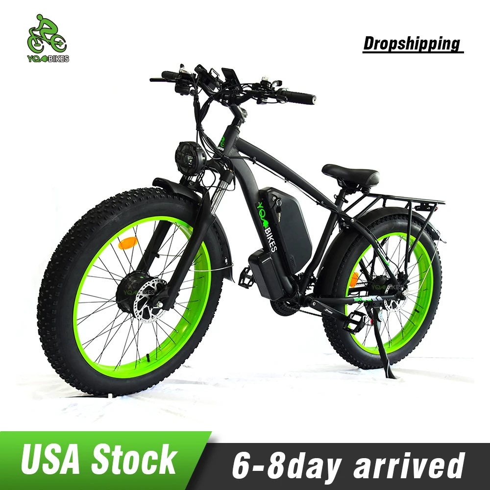 

US Stock 6-8days Arrived Front 1000W+Rear1000W 23Ah Adult Dual Drive Electric Bike 21 Speed Electric Dirt Bike with Rear Rack