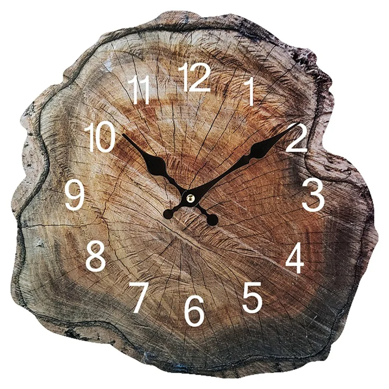 

12-дюймовые деревянные настенные часы с имитацией кольца для гостиной