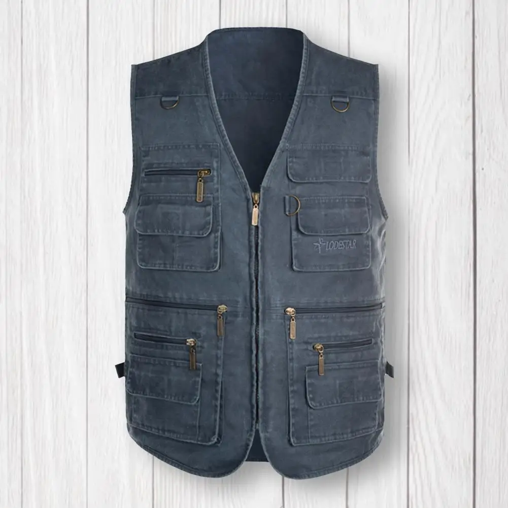 Mens Vest Outdoor Webbed Gear Coat Summer Fishing Waistcoat Men Tool Multi Pockets Mesh Work Sleeveless Jacket Male