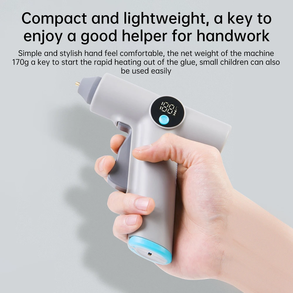 Hot melt glue gun hot glue gun 25W digital display wireless electric hot melt glue gun with 22pcs stick