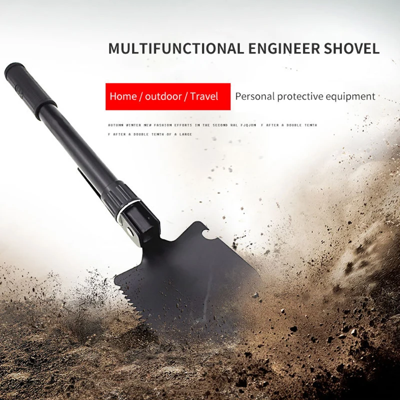 Multi functional foldable portable truck mounted engineer shovel camping outdoor shovel self-defense survival tool storage bag