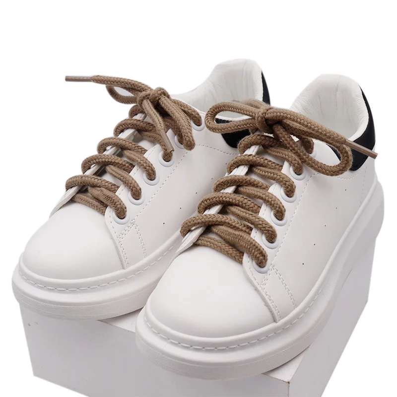 Coolstring Sneaker Tape 5.5MM Classical Round Rope Female Male Hiking/Snow Boots Polyester Lacet Accessory Interspersed Textured