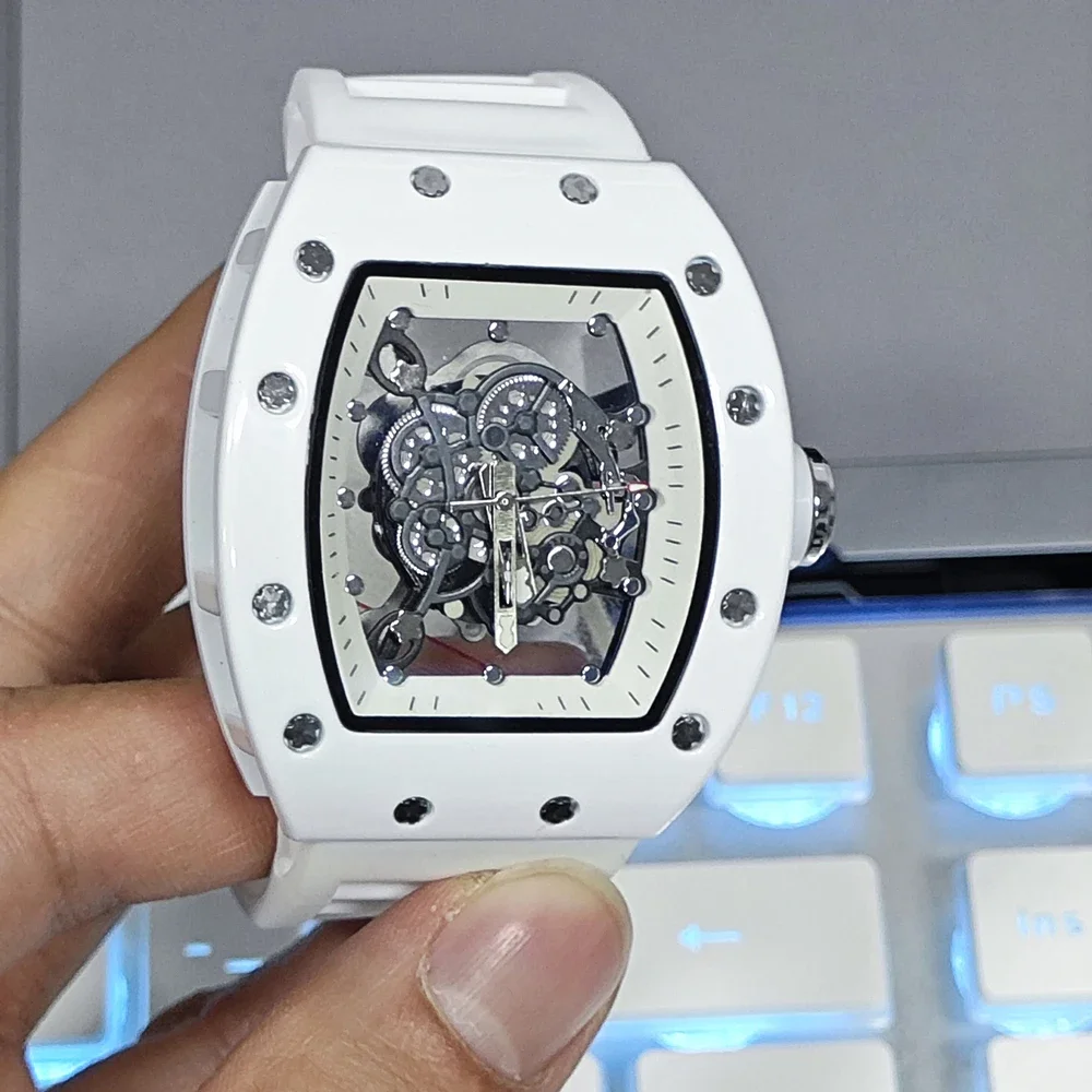 Luxury Men Sports Watches Non-Mechanical Men’s Quartz Wristwatch 2025 New Fashion Automatic Waterproof Male Transparent Watches