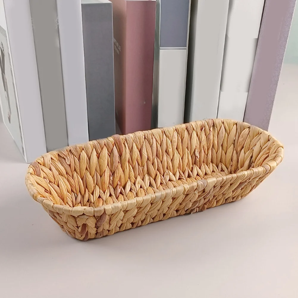 

Storage Shelves Woven Bread Basket Serving Fruit Dish For Desktop Organizing Organizer Food Simple