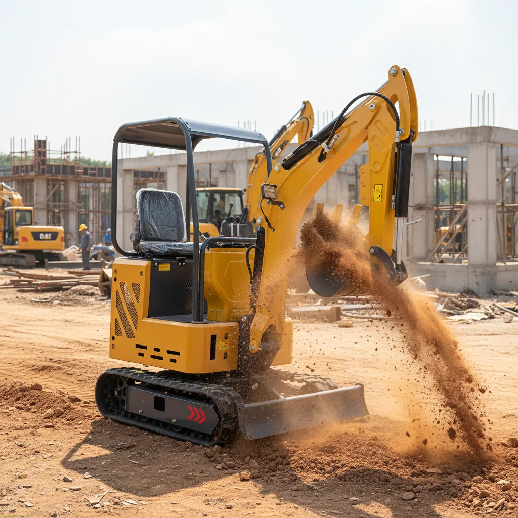 1,5 Tonnen hydraulischer Miniradbagger Kubota Bagger Kleine landwirtschaftliche Ausrüstung