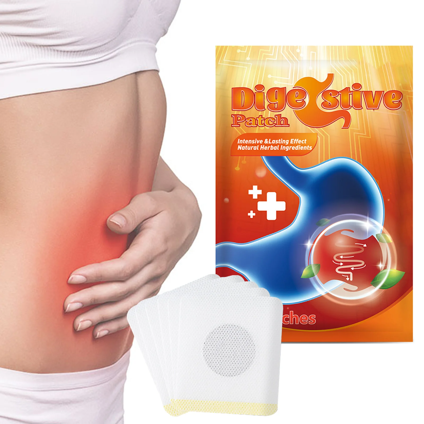 

6pcs/bag Stomach Pain Relief Patch Stomach Care Patch Gastrointestinal Dyspepsia Plaster Acid Reflux Gastritis Patch