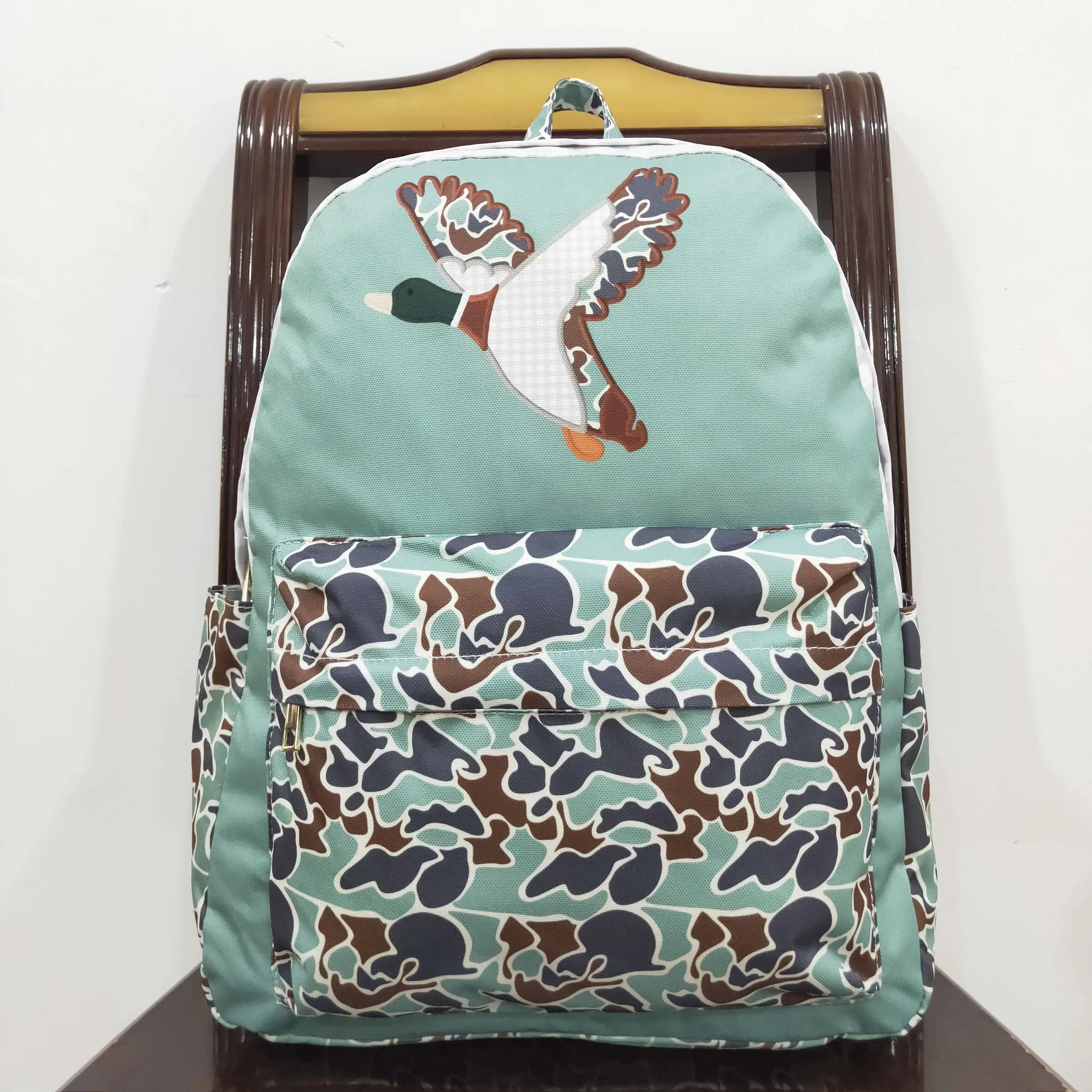 western Baby Kids Boys Camo Ducks Backpack Zip Back Bag Travel Daypack hunting Outdoor Portable Teen School bags